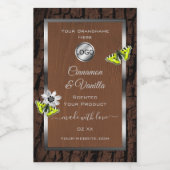 Logo van de bruine-boomschors-zilver-Lijst Voedselcontainer Etiket (Enkel label)