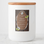 Logo van de bruine-boomschors-zilver-Lijst Voedselcontainer Etiket (Voorkant)