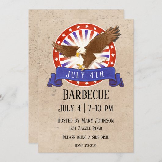 Logo van de Eagle van 4 juli Kaart (Voorkant / Achterkant)