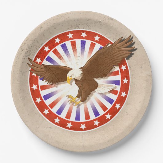 Logo van de Eagle van 4 juli Papieren Bordje (Voorkant)