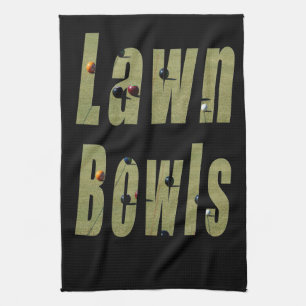 Logo van de gekweekte Bowls-Afbeelding, zwart Theedoek