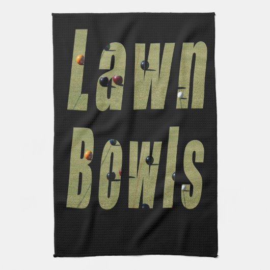 Logo van de gekweekte Bowls-Afbeelding, zwart Theedoek (Verticaal)
