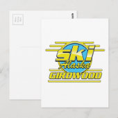 Logo van de Girdwood Alaska 80s ski Briefkaart (Voorkant / Achterkant)