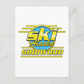 Logo van de Girdwood Alaska 80s ski Briefkaart (Voorkant)