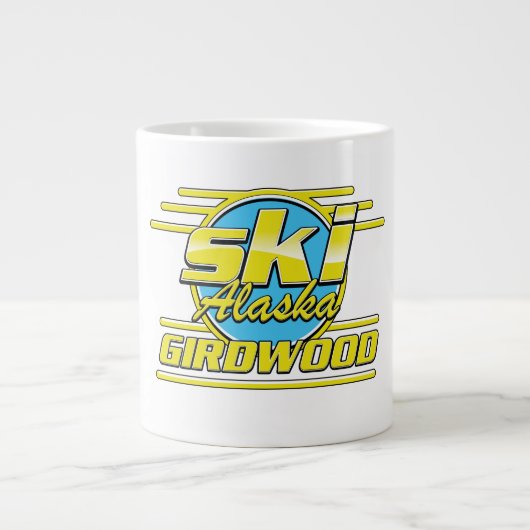 Logo van de Girdwood Alaska 80s ski Grote Koffiekop (Voorkant)