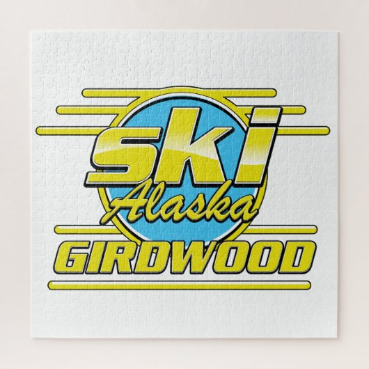Logo van de Girdwood Alaska 80s ski Legpuzzel (Verticaal)