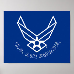 Logo van de luchtmacht - blauw poster