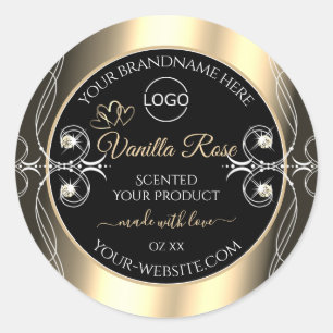 Logo van de Luxury Jewels Black Gold Decor Product Ronde Sticker