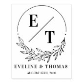 Logo van de moderne florale baardheids-bruiloft rubberstempel (Afrduk)