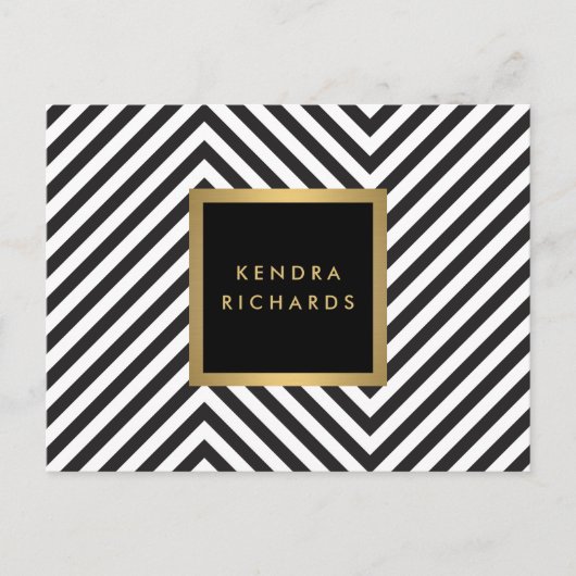 Logo van de Naam van Retro Zwart-witte Glam van Briefkaart (Voorkant)