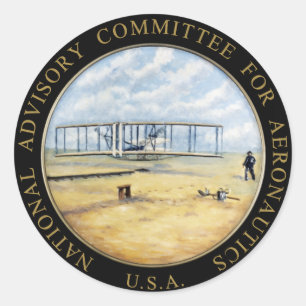 Logo van de Nationale Adviescommissie voor Luchtva Ronde Sticker