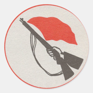 Logo van de Oost-Duitse Arbeidsmilitie Ronde Sticker