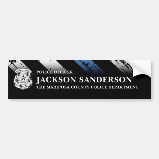 Logo van de politie Thin Blue Line Bumpersticker (Voorkant)