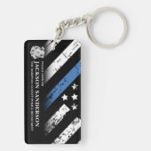Logo van de politie Thin Blue Line Sleutelhanger (achterkant)