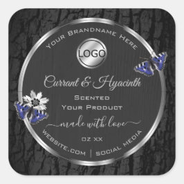 Logo van de productetiketten van Black Tree Bark S Vierkante Sticker