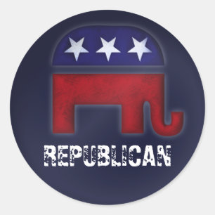 Logo van de republikeinse olifant ronde sticker