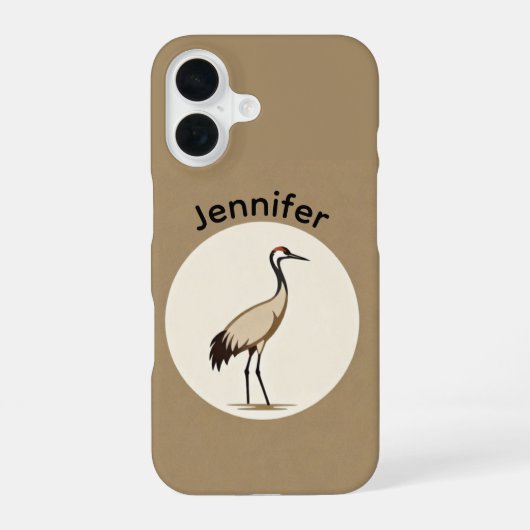 Logo van de Sandhill Crane iPhone 16 Hoesje (Achterkant)