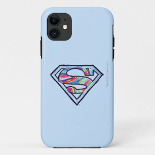 Logo van de Schets van Supergirl het Kleurrijke iPhone 11 Hoesje