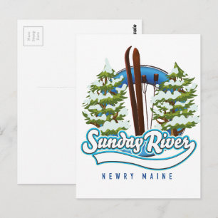 Logo van de Sunday River Newry Maine Briefkaart