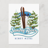 Logo van de Sunday River Newry Maine Briefkaart (Voorkant)