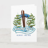 Logo van de Sunday River Newry Maine Feestdagen Kaart (Voorkant)