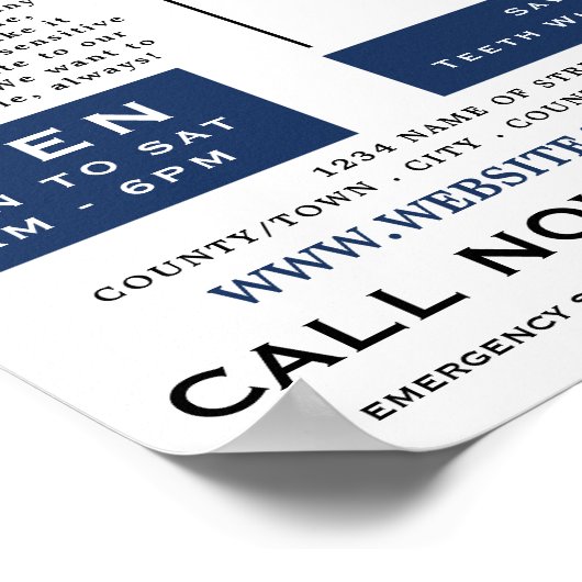 Logo van de tandheelkunde, tandheelkunde, tandheel poster (Hoek)