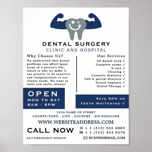 Logo van de tandheelkunde, tandheelkunde, tandheel poster (Voorkant)