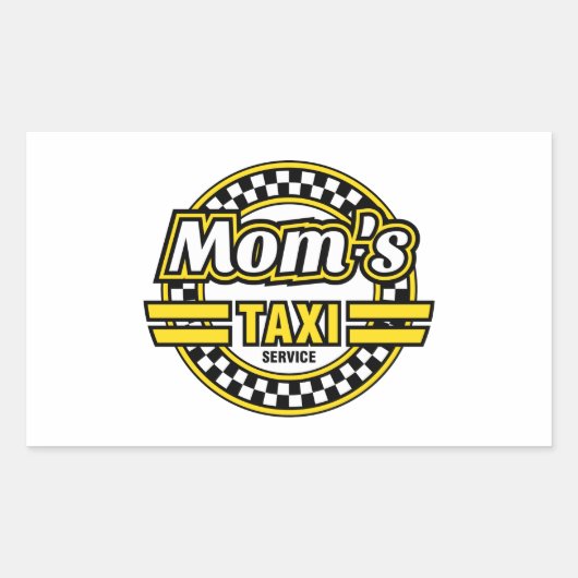 Logo van de Taxi Service van mama Rechthoekige Sticker (Voorkant)