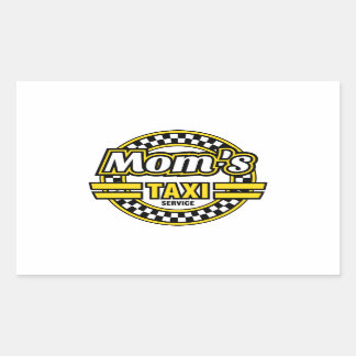 Logo van de Taxi Service van mama Rechthoekige Sticker
