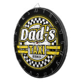Logo van de Taxi Service van papa Dartbord (Voorkant Rechts)