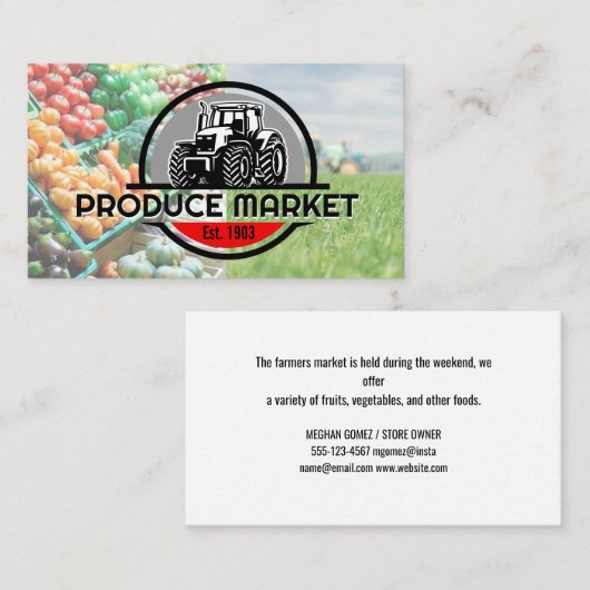 Logo van de trekker | landbouwgrond | voortbrengen visitekaartje (Voorkant / Achterkant)