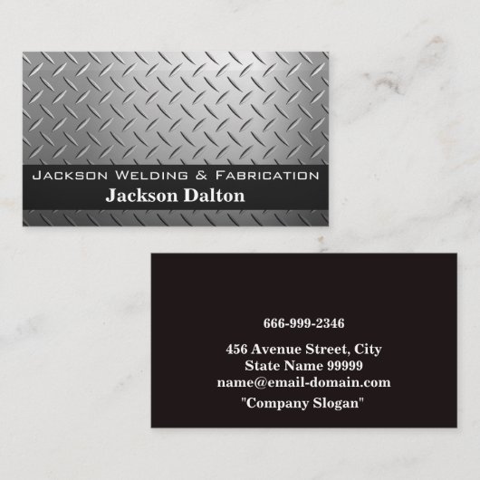 Logo van de verzorger | Rivieren van metaal Visitekaartje (Voorkant / Achterkant)