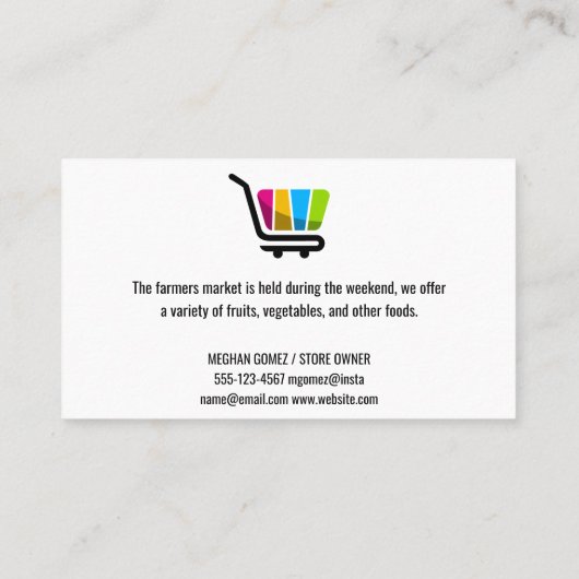 Logo van de voedselleveringsservice visitekaartje (Achterkant)