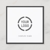 Logo van de zwarte grensonderneming vierkante visitekaartje (Voorkant)