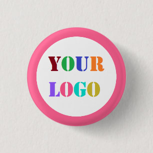 Logo van een merk zakelijke promotieknop voorbeeld ronde button 3,2 cm