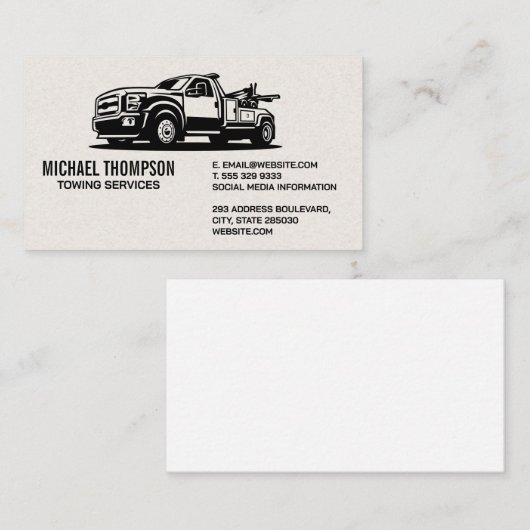 Logo van een trekkend vrachtwagen visitekaartje (Voorkant / Achterkant)