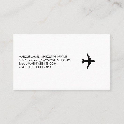 Logo van een vliegtuig | Reizen Visitekaartje (Achterkant)