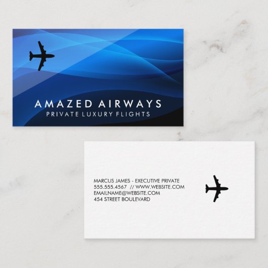 Logo van een vliegtuig | Reizen Visitekaartje (Voorkant / Achterkant)
