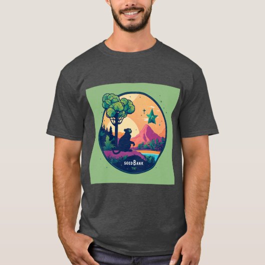 logo van een zaadwinkel met de naam SEED BANK. stl T-shirt (Voorkant)