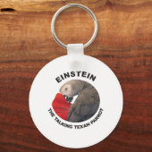 Logo van Einstein de Talking Texan Parrot Sleutelhanger (Voorkant)