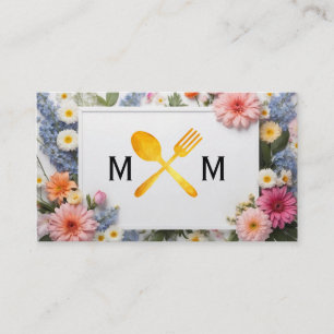 Logo van gebruiksvoorwerpen voor levensmiddelen visitekaartje