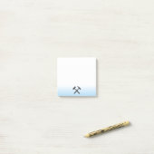 Logo van geoloog hamer post-it® notes (Op bureau)