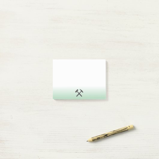 Logo van geoloog hamer post-it® notes (Op bureau)