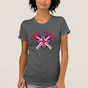 Logo van geoloog met rots hamer - versie met Union T-shirt