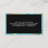 Logo van glanzend glas | Blauwgroen goudmarmer Visitekaartje (Achterkant)