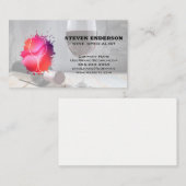 Logo van glanzend glas | Fles en rode wijn Visitekaartje (Voorkant / Achterkant)