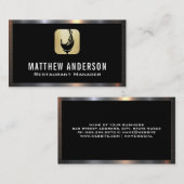 Logo van glanzend glas | Metaalgrens Visitekaartje (Voorkant / Achterkant)