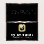 Logo van glanzend glas | Metaalgrens Visitekaartje (Buitenkant ongevouwen)