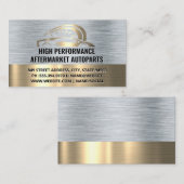 Logo van gouden auto sportwagen visitekaartje (Voorkant / Achterkant)