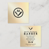 Logo van goudmakreel vierkante visitekaartje (Voorkant / Achterkant)